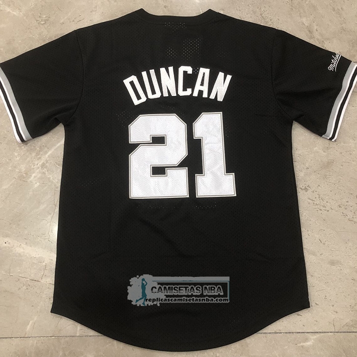 Camiseta Manga Corta San Antonio Spurs Tim Duncan NO 21 Negro